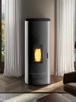 Poêle à granulés Mirella Idro de Palazzetti - Solution de chauffage élégante et efficace pour votre maison